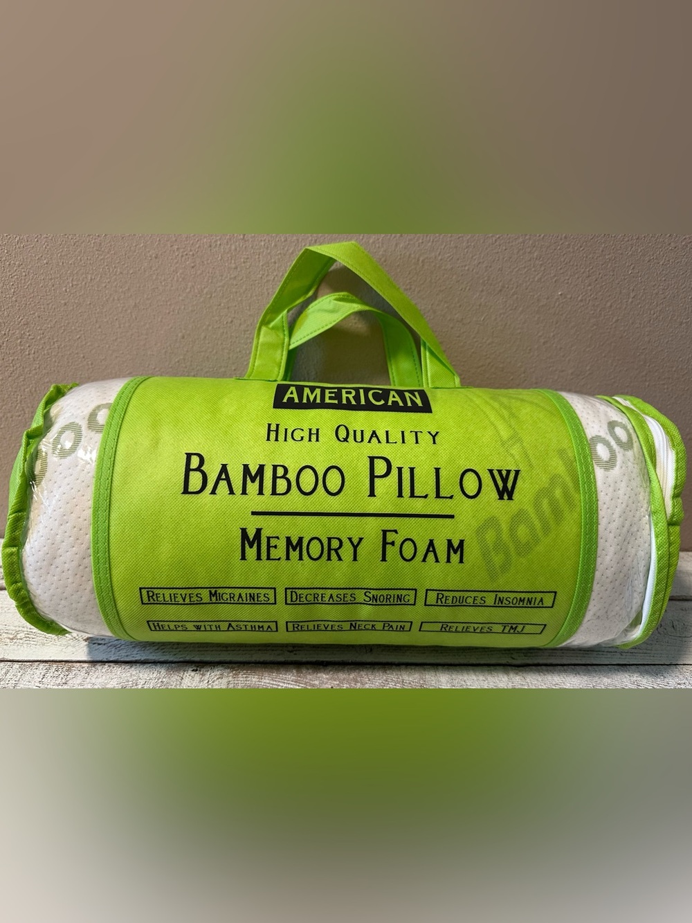 King Memory Foam Bamboo Pillow - NIP